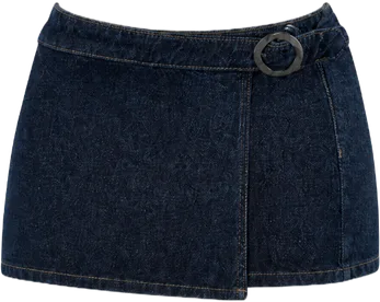 denim wrap mini skirt skirt
