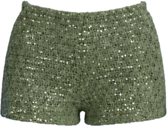 green sequin glittery mini shorts shorts