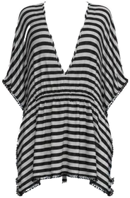 black and white striped beach tun long sleeve